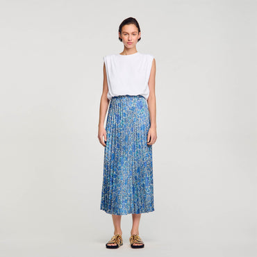 Anjel Woven Skirt - Blu / White