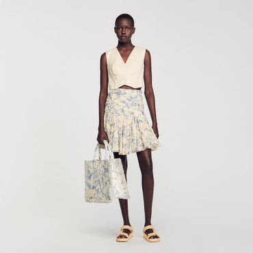 Joseynn Woven Skirt - Ecru / Bleu