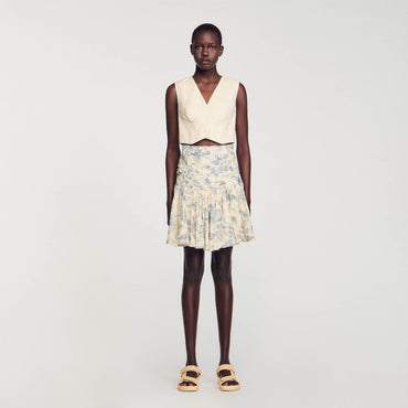 Joseynn Woven Skirt - Ecru / Bleu