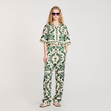 Cavalaire Pants - Ecru / Green