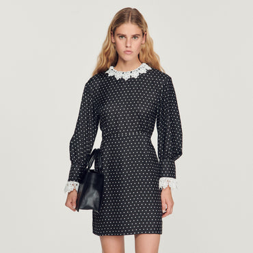 Faure Woven Dress - Black / White