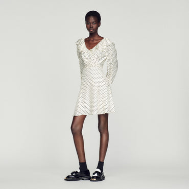 Pepite Woven Dress - White And Black