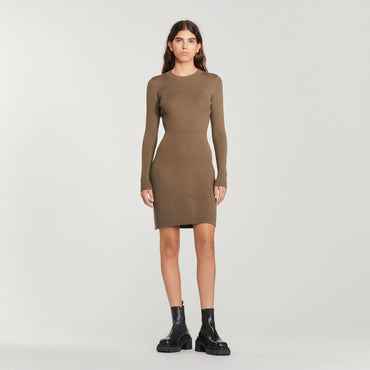 Althea Knitted Dress - Olive Green