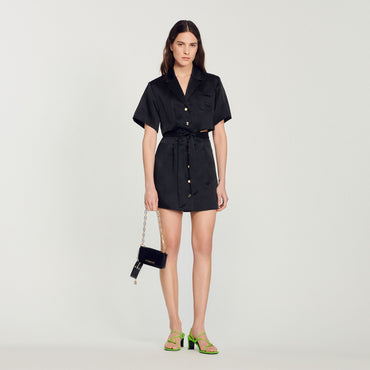 Julienne Woven Dress - Black