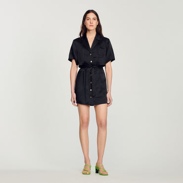 Julienne Woven Dress - Black