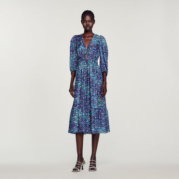Almada Woven Dress - Blue / Purple