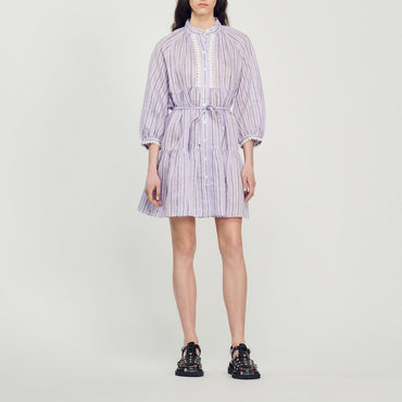 Juliana Woven Dress - Lilac / Black