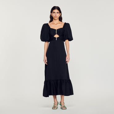 Falbala Woven Dress - Black
