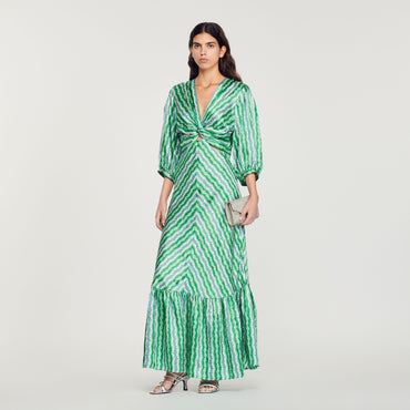 Agnetta Woven Dress - Green / Deep Blu