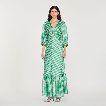 Agnetta Woven Dress - Green / Deep Blu