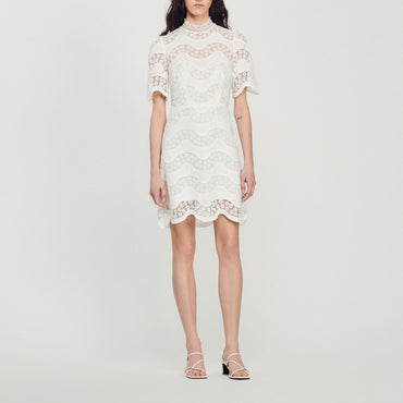 Amelle Woven Dress - White