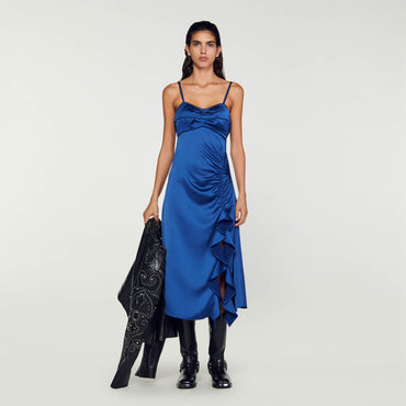 Sheila Woven Dress - Petrol Blue