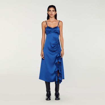 Sheila Woven Dress - Petrol Blue