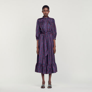 Rosaria Woven Dress - Blue / Red