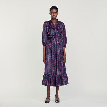 Rosaria Woven Dress - Blue / Red