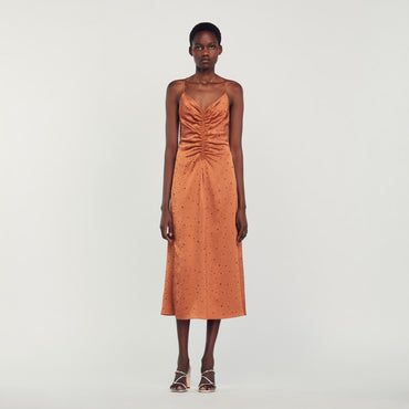 Praline Strass Woven Dress - Brown