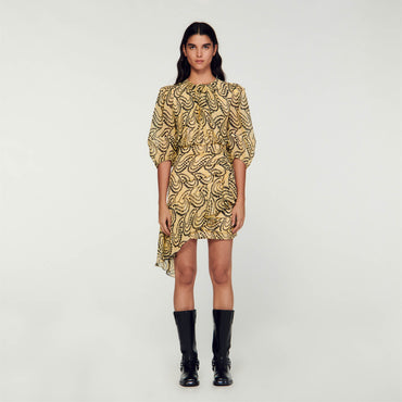 Tanny Woven Dress - Yellow / Black