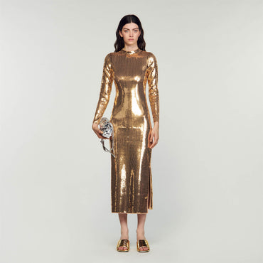 Ciara Knitted Dress - Gold