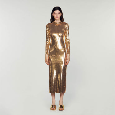 Ciara Knitted Dress - Gold