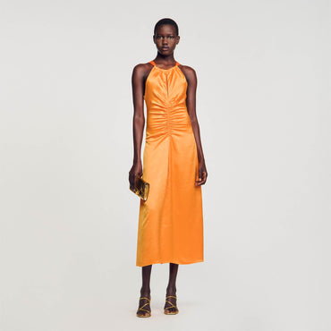 Courtney Woven Dress - Orange