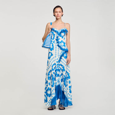 Zarelle Woven Dress - Blu / White