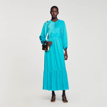 Noura Woven Dress - Turquoise