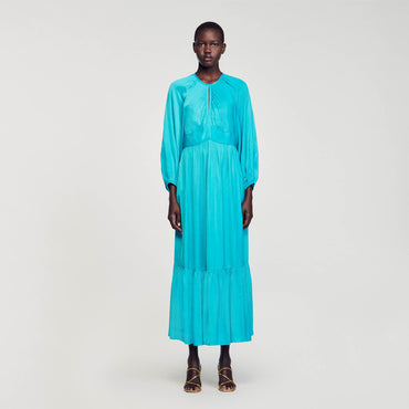 Noura Woven Dress - Turquoise