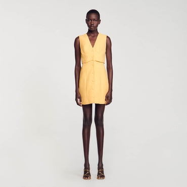 Ryana Woven Dress - Yellow Orange