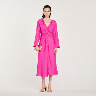 Lyanne Woven Dress - Fushia