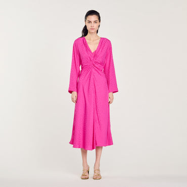 Lyanne Woven Dress - Fushia