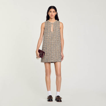 Twiggy Woven Dress - Camel / Deep Blu