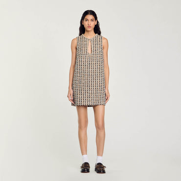 Twiggy Woven Dress - Camel / Deep Blu