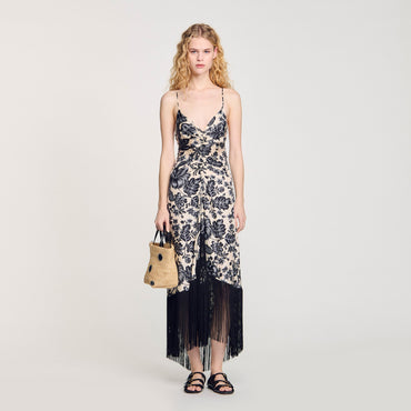 Perla Dress - Ecru / Black