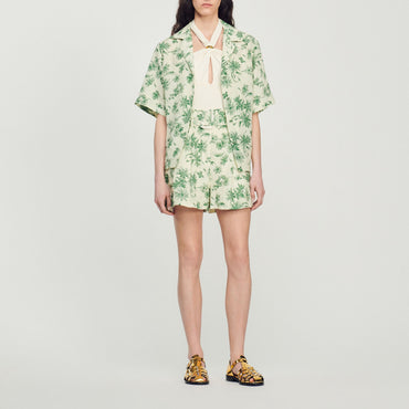 Leman Shorts - Ecru - Green