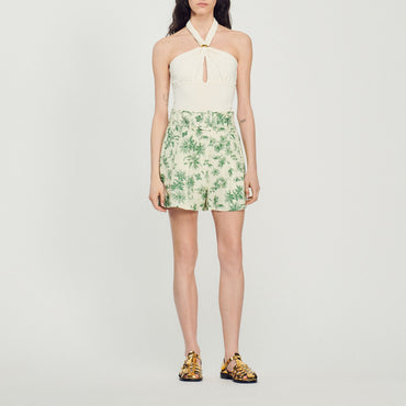 Leman Shorts - Ecru - Green