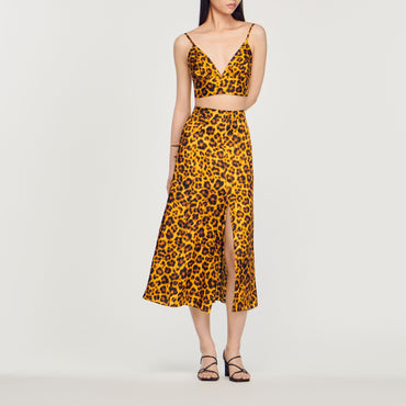 Cannes Leopard Top - Orange / Black