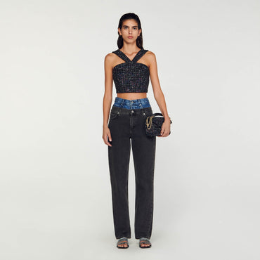 Elegant Top - Blanc / Blue