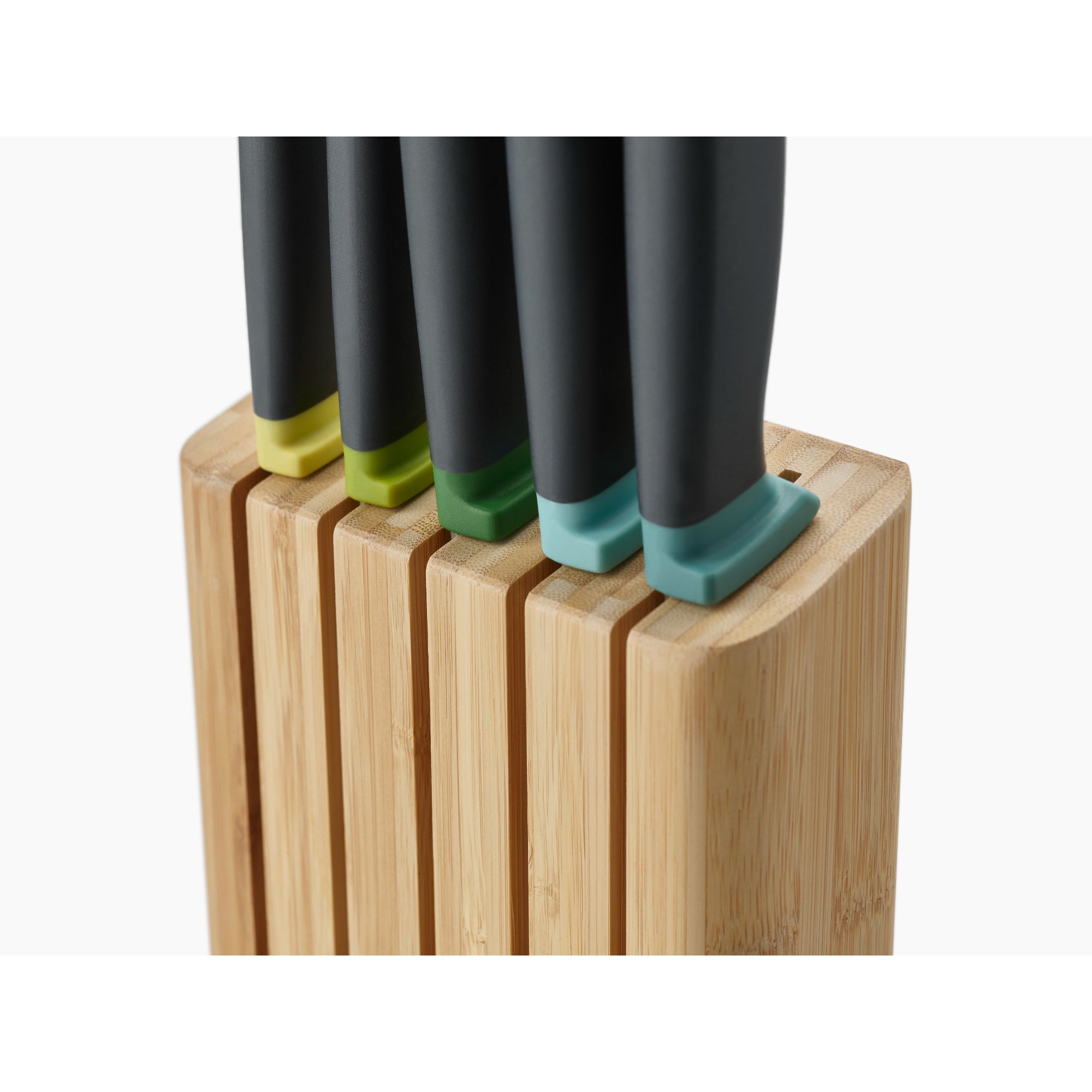 (Set of 5) Elevate Knives   with Bamboo Block