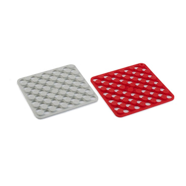 (Set of 2) Duo Spot-On Silicone Trivets - Grey/Red