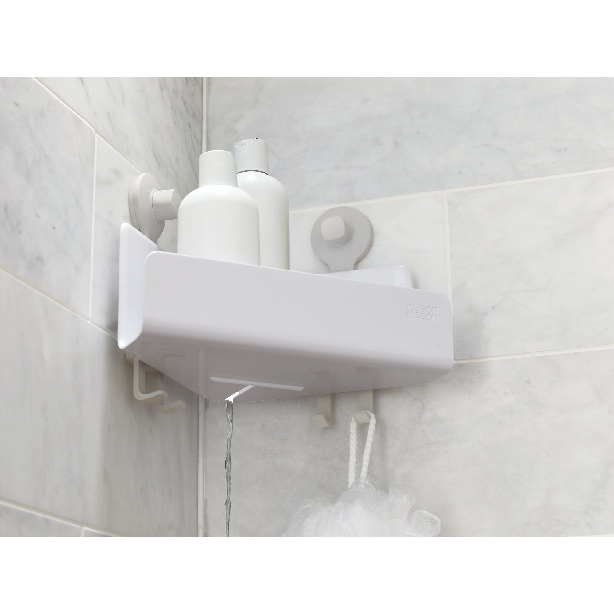 (Set of 2) EasyStore Corner Shower Caddy - White