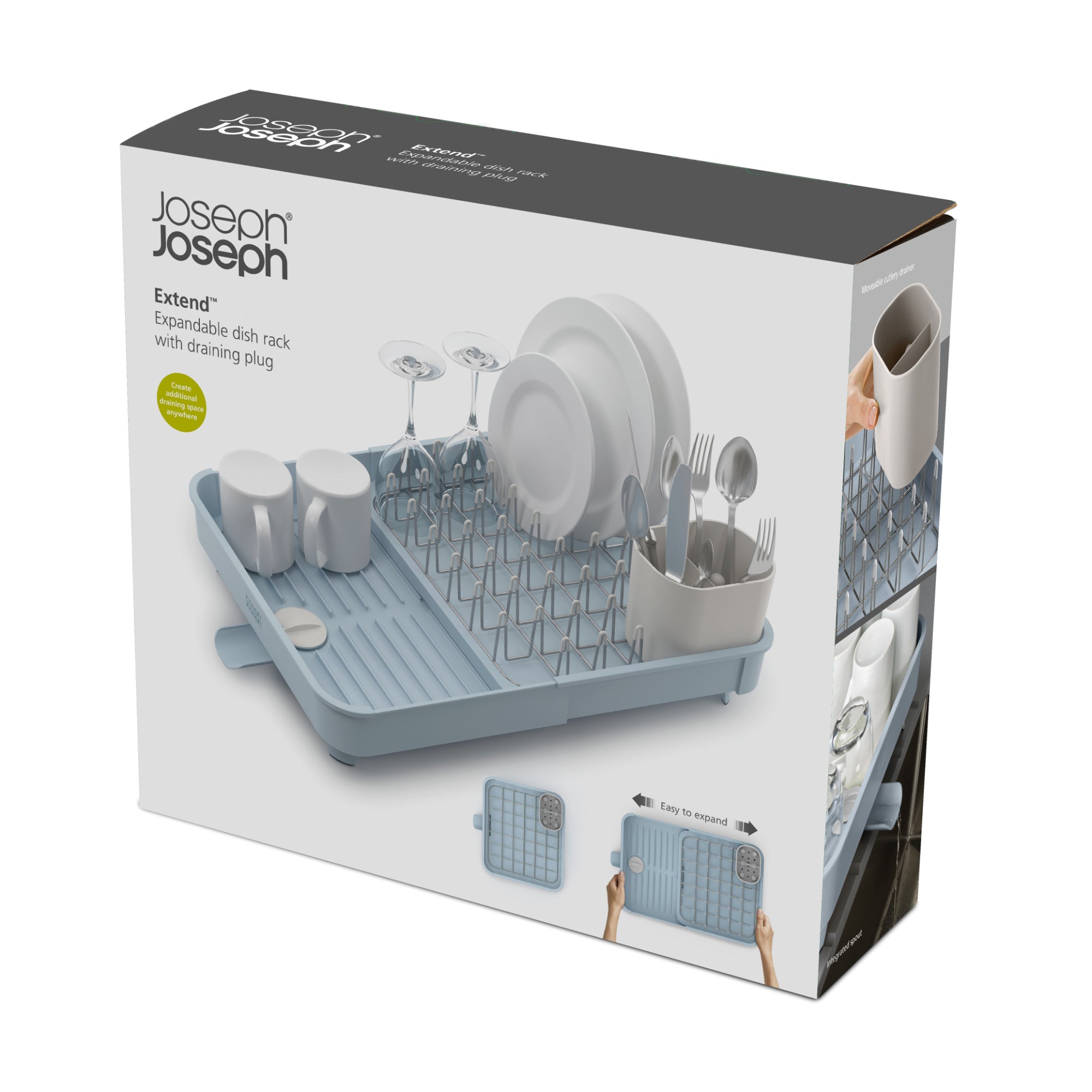 Extend Expandable Disk Rack with Draining Plug - Grey/Blue